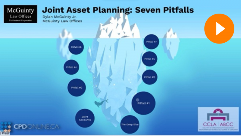 Pitfalls in the Practice of Wills & Estates; Joint Asset Planning; Dealing with an Insolvent Estate: Navigating through the Process; Differences Between Private Foundations, and Donor-Advised, Donor-Restricted, and Donor-Endowed Gifts