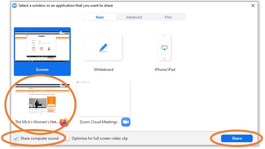 Share Screen in Zoom