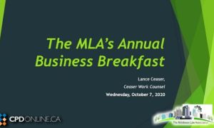 MLA Business Breakfast: Employment and Labour Law Update; Tax Update