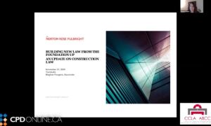 Building new law from the foundation up: An update on construction law; Broke but not broken: A panel on bankruptcy law