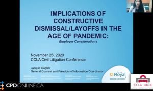 Constructive dismissal/layoffs in the age of pandemic; Implications of constructive dismissal/layoffs in the age of pandemic