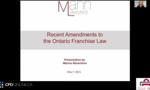 Corporate/Commercial Part 2: Amendments to the Ontario Franchise Law; Forfeited Corporate Property and the FCPA; Environmental Indemnities & Bankruptcy Update