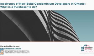 TWO PROGRAMS: When Condo Buildings Go into Insolvency and the Implications on Buyers AND AI and the Practice of Law: Practical and Ethical Considerations