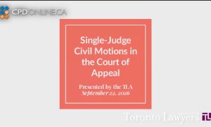 Motions Practice in the Court of Appeal for Ontario